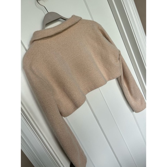 Emory Park Women's Cropped Collared Sweater‎ Long Sleeves Tan Size Medium - Picture 6 of 12